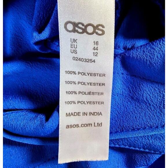 ASOS TALL royal blue jumpsuit Romper size 12 Spaghetti Straps Pockets - Picture 6 of 6